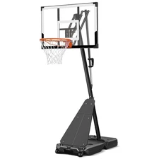 44" Basketball Hoop Adjustable 4.9–10ft Portable Goal w/ 2 Wheels Indoor/Outdoor