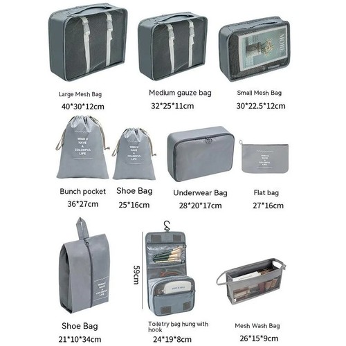 7pcs Packing Travel Cubes Luggage Compression Storage Bags Organiser Suitcase