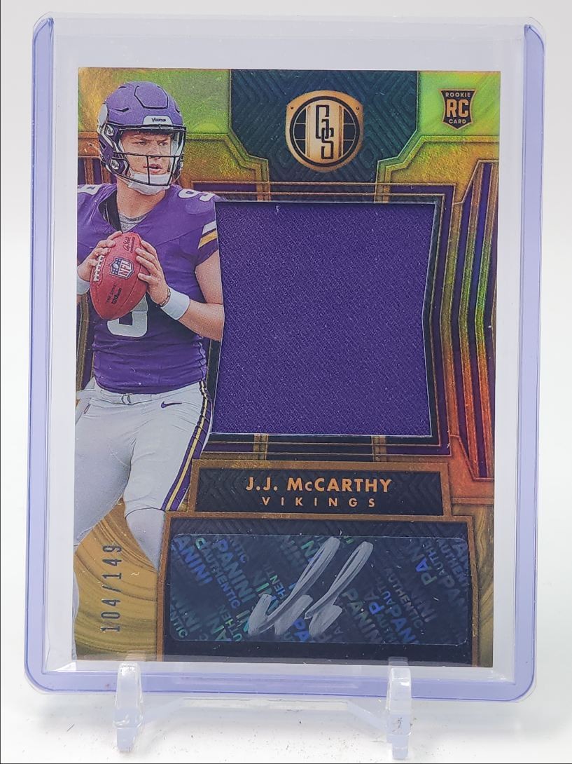 J.J. MCCARTHY 2024 GOLD STANDARD RPA ROOKIE PATCH #245 RC AUTO /149 Q5997