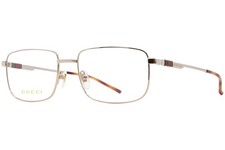 Gucci GG1678O 005 Eyeglasses Frame Men's Gold Full Rim Square Shape 57-mm
