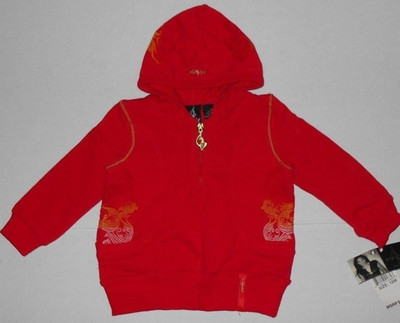 Designer Toddler Girls BABY PHAT Top Red Hooded Jacket Pullover Sz 18 Months HTF