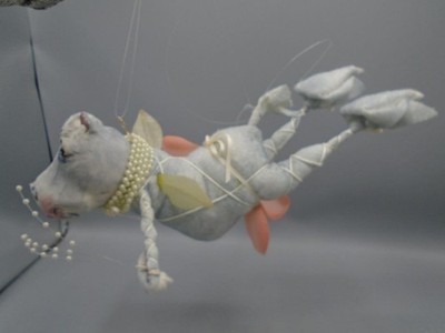 Vintage Artist The Smalls by Joanne West Flying Hippo Through the Looking Glass