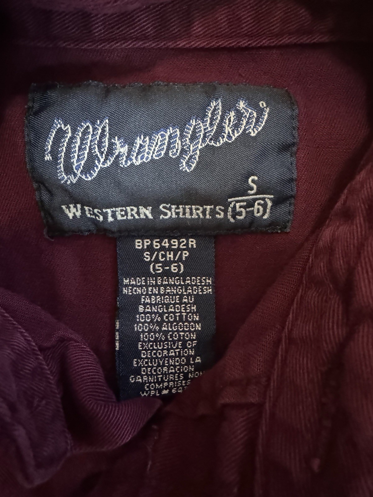 Wrangler PBR World Finals Long Sleeve Western Shirt Boys Small thumbnail 4