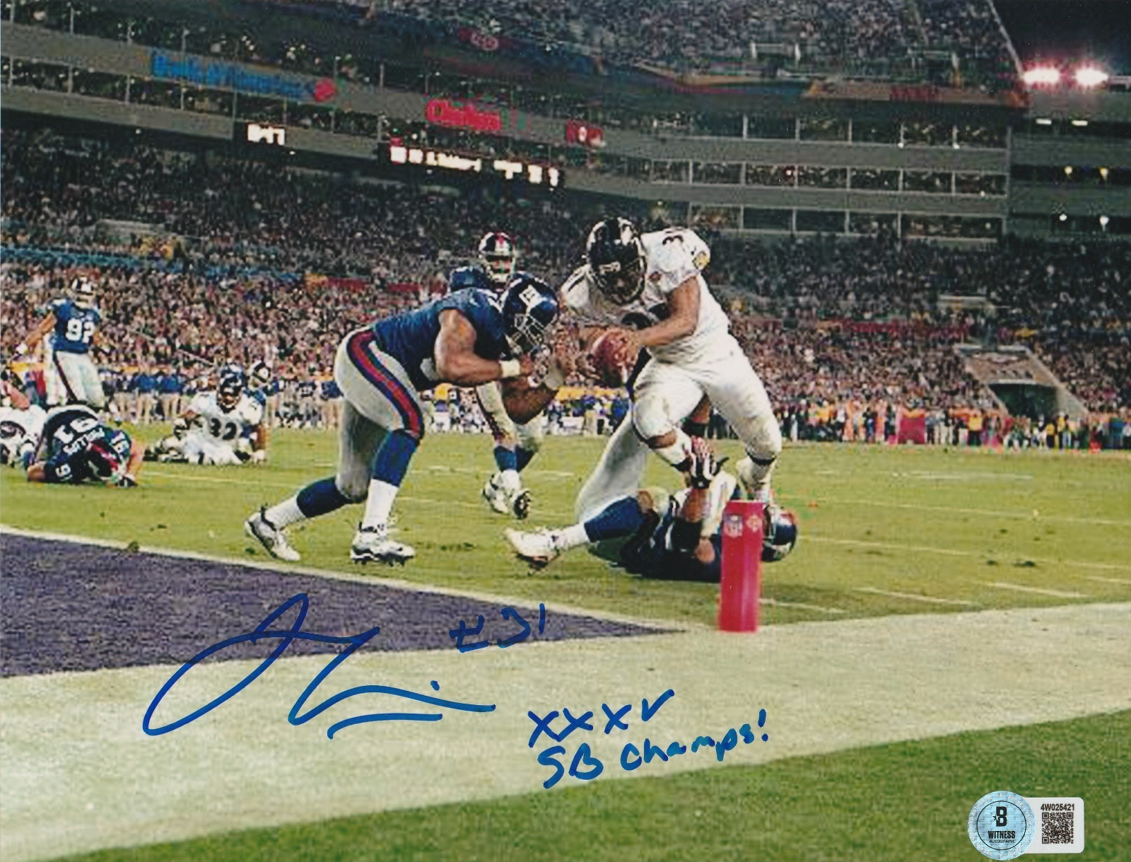 JAMAL LEWIS BALTIMORE RAVENS XXXV SB CHAMPS BECKETT AUTHENTICATED SIGNED 8x10 