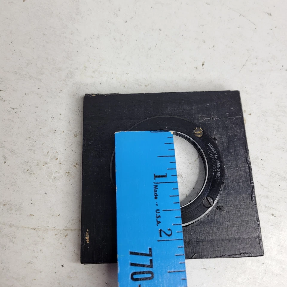 Original Grey Burke & James Wooden Lens Board Hole Rare Find Black - Image 3 of 4