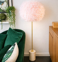 White floor lamp new lampshade not included lambase solid brass effect pole