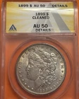 1899 P Morgan Silver Dollar ANACS AU50 Key Date, 330k Minted,  Light Cleaning