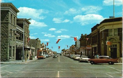 Main Street Looking East, Fort Macleod, Alberta, Canada, Postcard Free Shipping