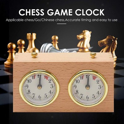 Analoge Schachuhr Timer mechanisch Holz für Brettspiele Wettkampf