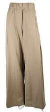 DRIES VAN NOTEN Khaki Tan Cotton Poplin High-Waisted Wide-Leg Pants L