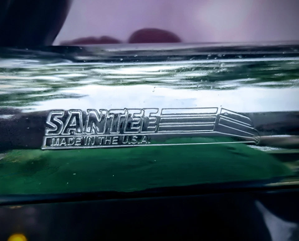 Harley Santee курносая выхлопная труба, хром, теплозащитные экраны, крепления, сделано в США - Изображение 2 из 4