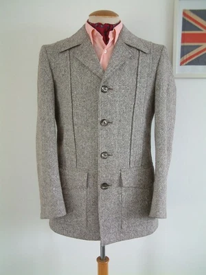 1960's TWEED BLAZER..36"..4 BUTTON..CARNABY STREET..SWINGING 60's..MOD..PSYCH.. - Image 1 of 4