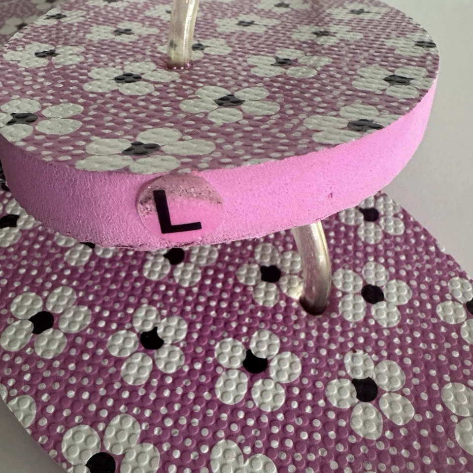 Vera Bradley Priscilla Pink Flip Flops Women's Large 9/10 Floral - Image 3 of 4