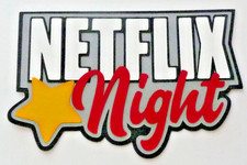 Premade Paper Pieced Title for Scrapbooking Pages, Movie Time, Weekend TV Binge