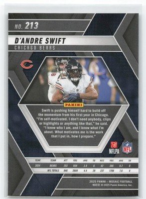 2025 Panini Mosaic D'Andre Swift #213 Chicago Bears | eBay