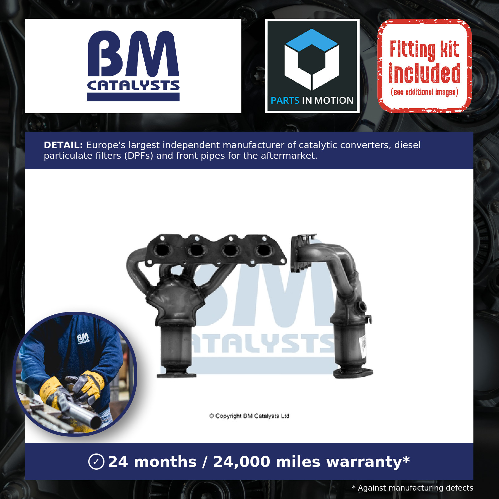 Catalytic Converter Type Approved + Fitting Kit fits SEAT IBIZA 1.4 Front BXW BM