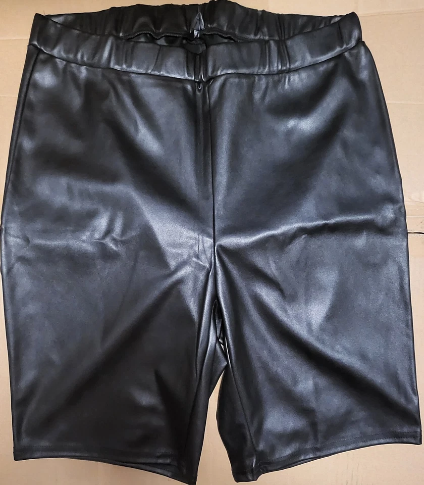 New Look Faux Leather Biker Shorts - Image 3 of 3