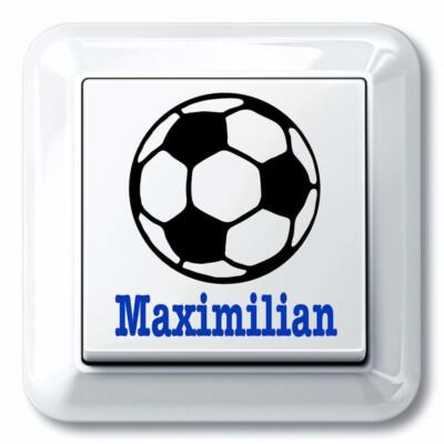 Lichtschalter Aufkleber FUßBALL mit WUNSCHNAME Fussball Soccer Deko Ball