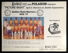 Golden State Warriors Rare 1976/77 Team Photo w/Rick Barry Polaroid Promo Scarce