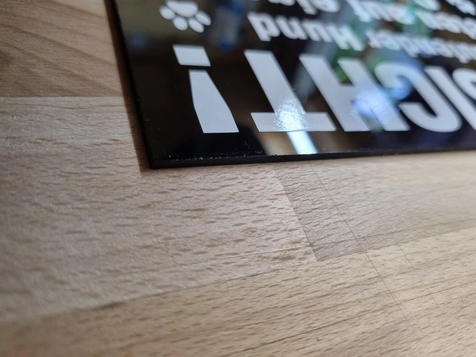 Achtung Freilaufender Hund Schild Schilder Acrylglas Schwarz 20x10 Aluverbund - Bild 2 von 4