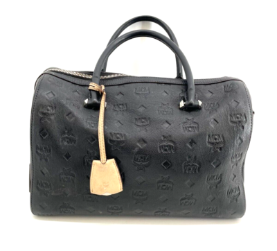 Authentic MCM Calfskin Ottomar Monogram Essential Boston Bag | eBay