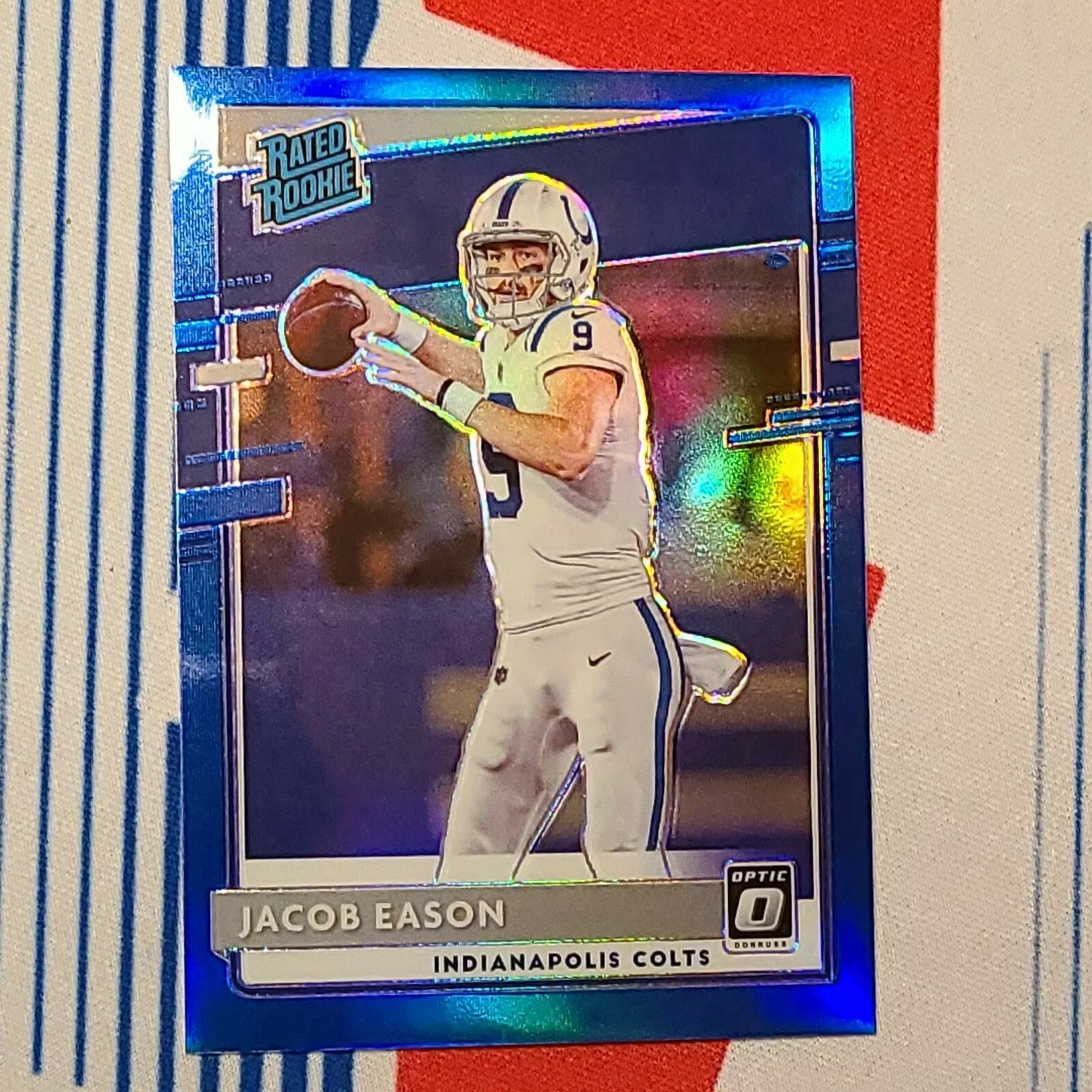 2020 DONRUSS OPTIC JACOB EASON  RATED ROOKIE RC #162 BLUE PRIZM /179 COLTS