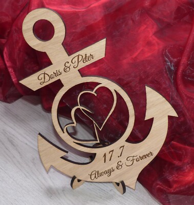 Anker Geschenk zur Hochzeit Gravur mit Wunschtext Personalisiert Brautpaar