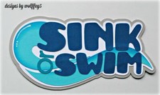 CRAFTECAFE SWIM TITLE Premade paper piecing scrapbook diecut piece album page