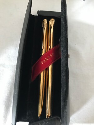 Parker 75 Insignia gold filled Fountain + Ballpoint Pens Set, 14K
