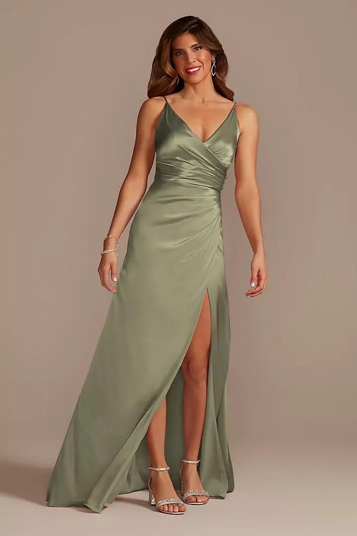 david's bridal dark green bridesmaid dresses Davids bridal F14010. Green chiffon bridesmaid Dress