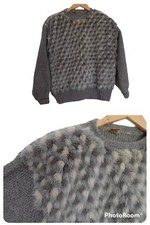 Vintage pullover sweater crewneck fur mohair Made in Italy womens size Large