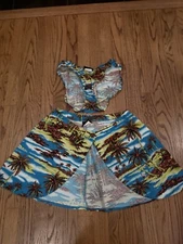 Vintage Swim Bottoms Small Sarong Cover Up Hawaiian Floral Pink Bikini RARE