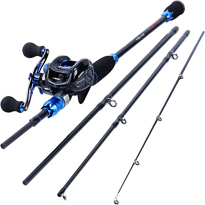 Sougayilang Fishing Rod and 5.9FT ROD AND REEL WITH RIGHT HAND, BLUE CROWN