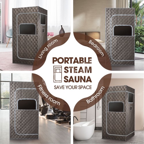 Portable Steam Sauna Tent Steamer Slimming Skin Body Spa Remote Control 90x180cm - Picture 4 of 10