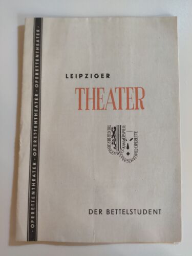 Programmheft Theater Leipziger Operettentheater Der Bettelstudent 1952/53 n.30 - Afbeelding 1 van 3