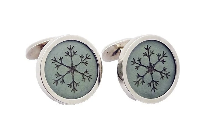 Leather Sterling Silver Cufflinks for Men