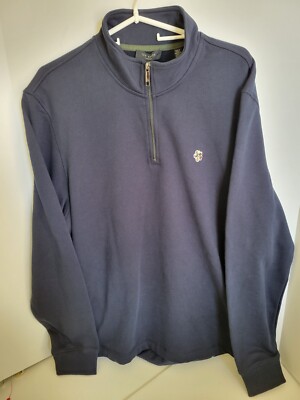 Ted Baker men's 6(2XL) Kilburn Navy Blue Knit Half Zip Sweatshirt