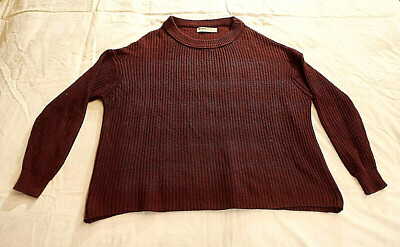 Jumper, Size XS, Pull&Bear, Maroon, 100% Polyacrylic, Round Neck, Long Sleeve