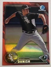 2016 BOWMAN CHROME PROSPECTS RED REFRACTOR TYLER DANISH #/5 SSP BOSTON RED SOX