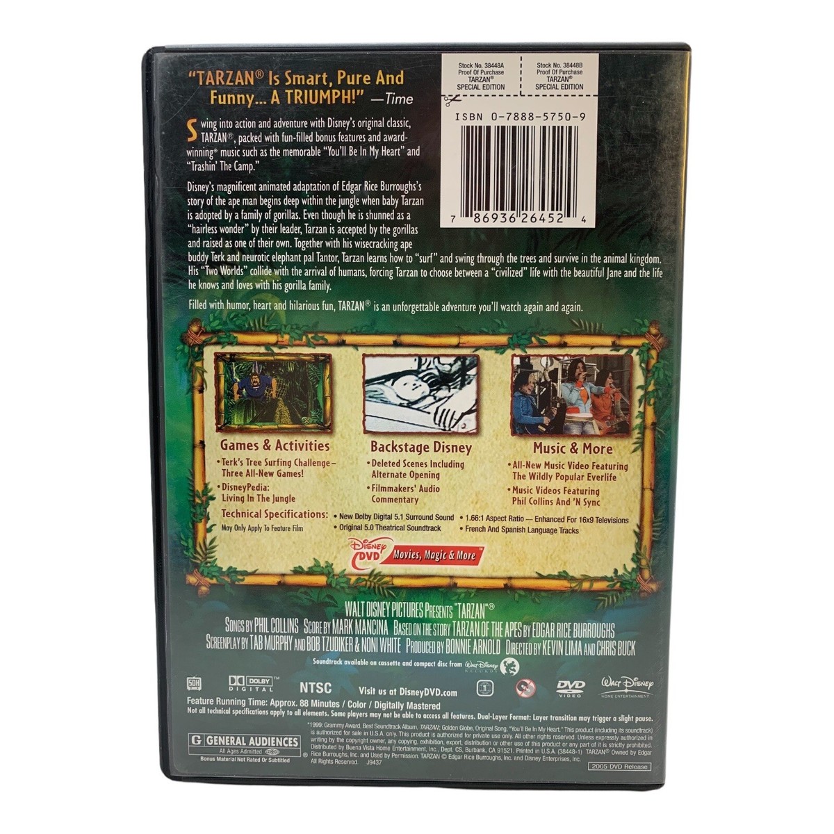 Tarzan Special Edition DVD Like New Walt Disney Tony Goldwyn