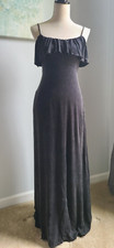 CHASER Tie Back Maxi Dress Women's Size M NWT Vintage Black Heirloom Dress
