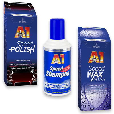 Dr.Wack A1 Speed Shampoo + A1 Speed Polish Politur + A1 Speed Wax Lack Pflegeset