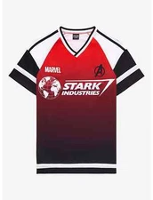 Our Universe Iron Man Stark Industries 63 Men's Soccer Jersey Size M Box Lunch