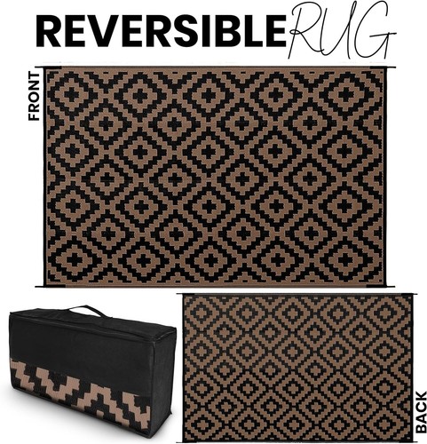 Waterproof Outdoor Rug for Balcony Patio Reversible Plastic Straw Utopia Home - 第 29/48 張圖片