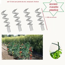 12 Sostegni 180 cm Tutori a Spirale per Piante Pomodori rampicanti orto giardino