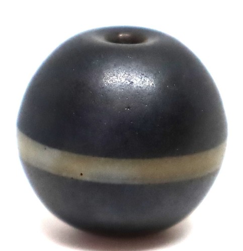 ancient vintage old one line glass bead size 16mm/14.9mm - Foto 3 di 5