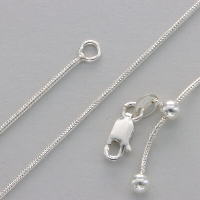 925 STERLINGSILBER verstellbare 1,2 mm Schlangenkette versch. Längen Made in Italy