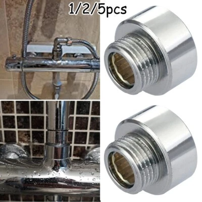 Brauseschlauch / Kopfadapter 3/4 weiblich zu 1/2 m?nnlich Chrom Reduzierung - Image 1 of 4