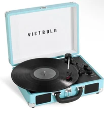 Victrola VSC-400SB Suitcase Turntable Record Player Bluetooth Turquoise