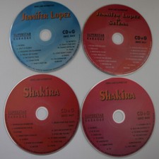 KARAOKE CD G SHAKIRA,JENNIFER LOPEZ,SELENA SUPERSTAR 4 Disc set in White sleeve